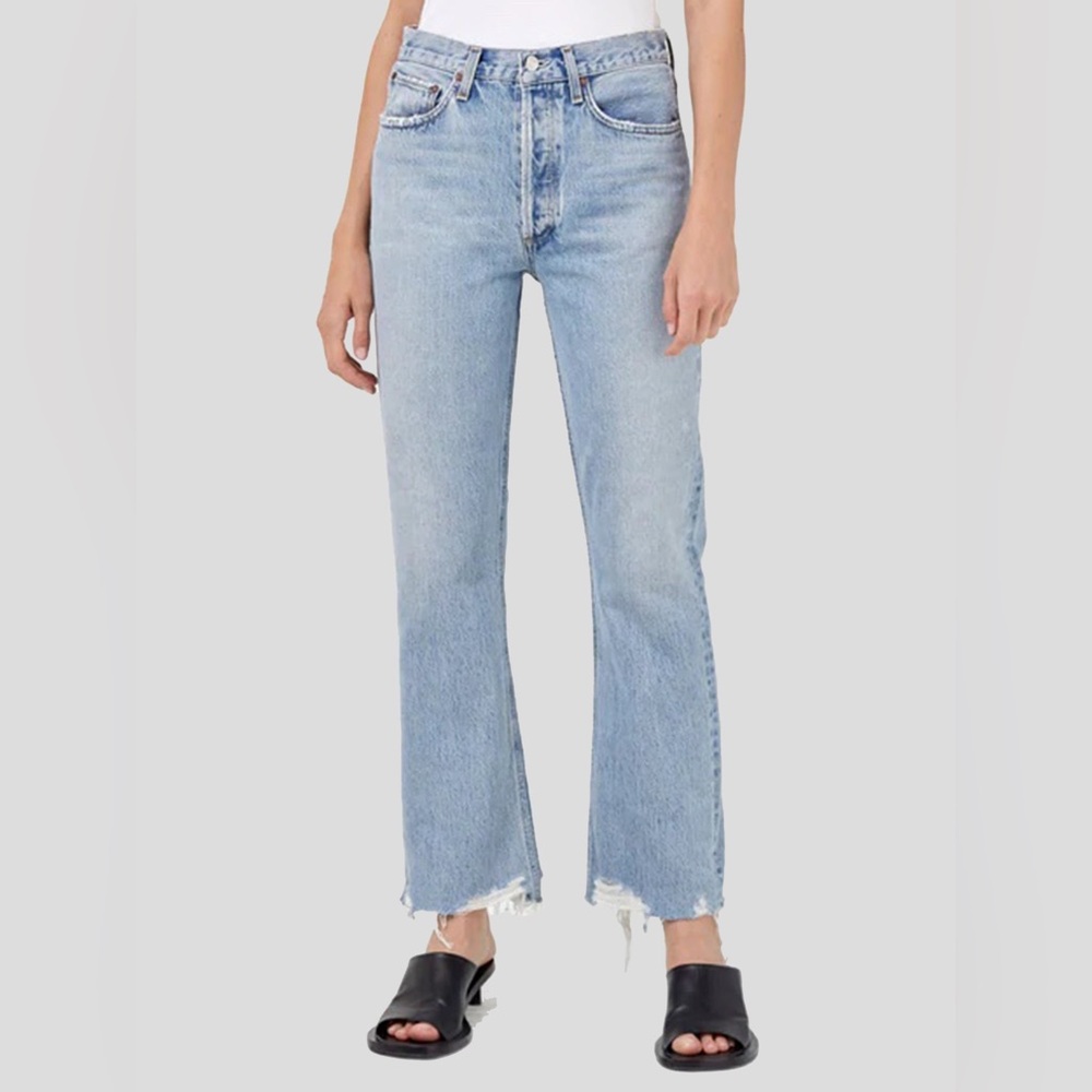 Agolde Light Blue High-Rise Relaxed Boot Jeans